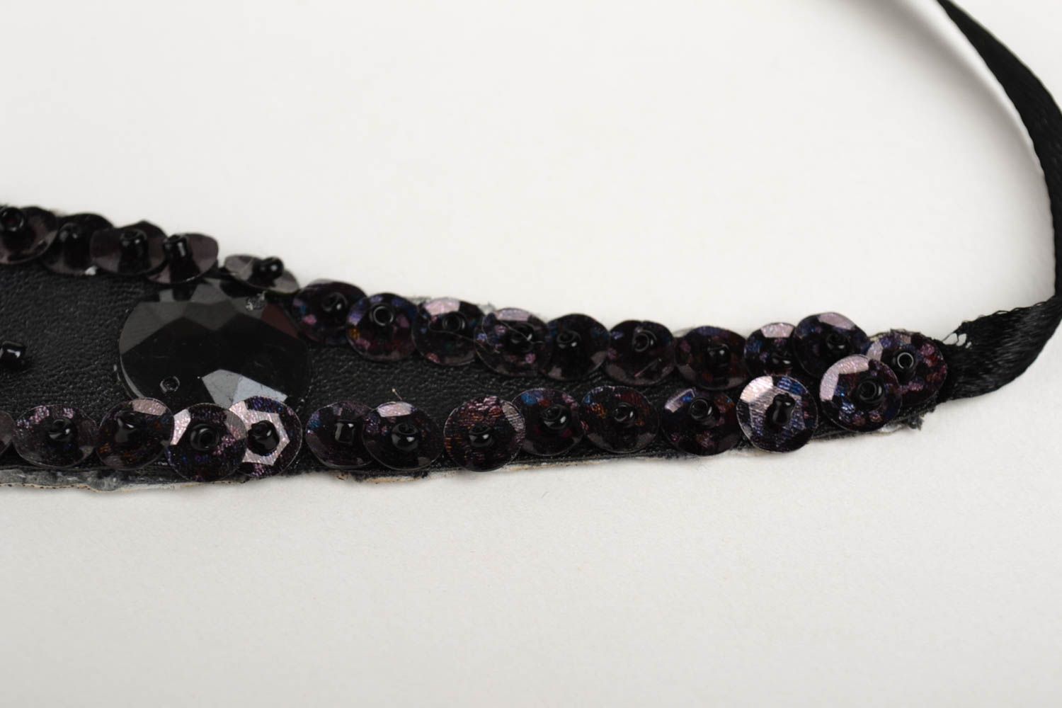 Damen Kragen handgefertigt Halsschmuck für Damen Collier Halskette in Schwarz foto 5
