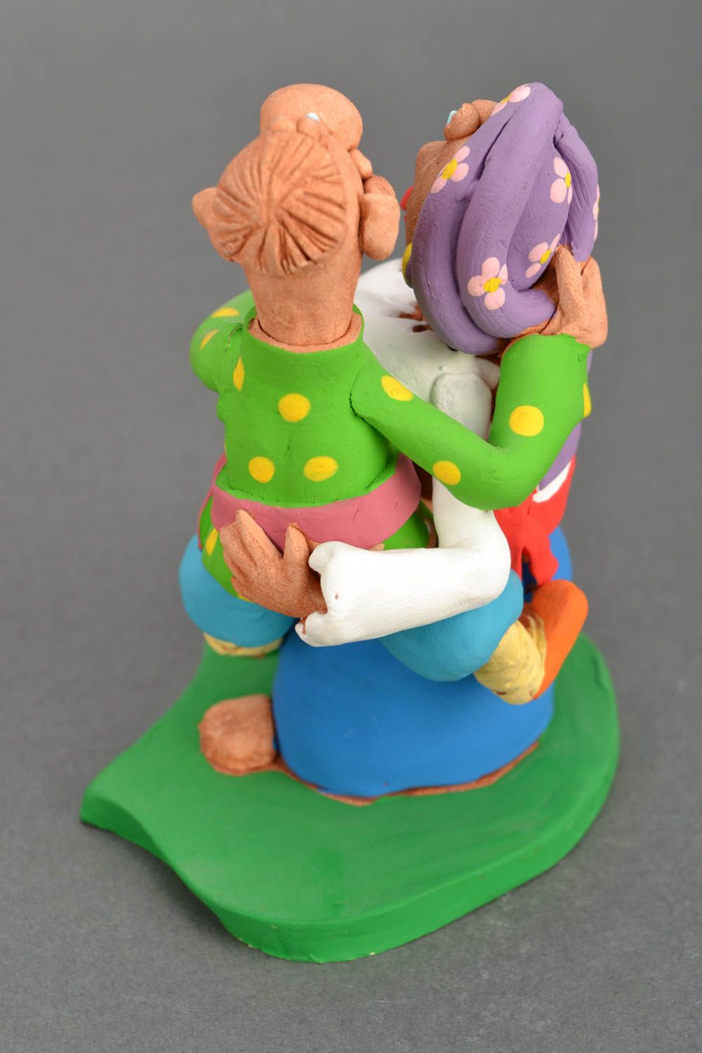 Homemade clay statuette Cossack Couple photo 5