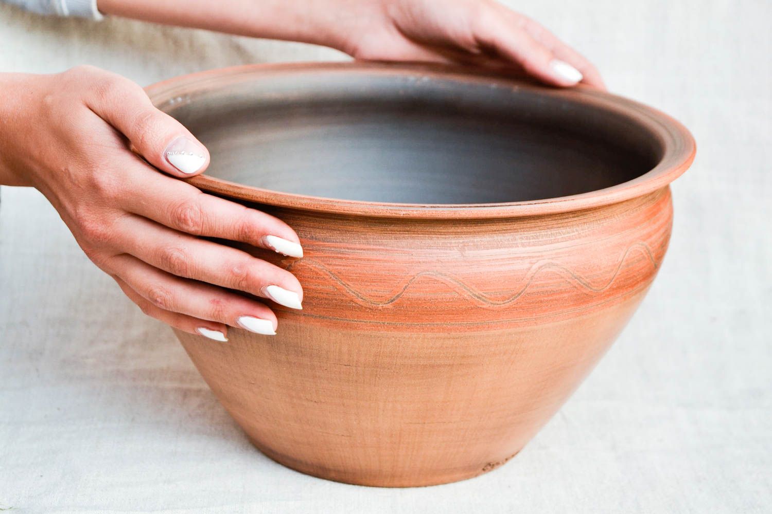 Pote de arcilla artesanal tarro de cerámica utensilio de cocina vasija original foto 2