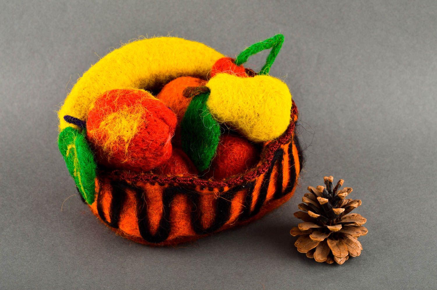 Frutas decorativas hechas a mano de lana adornos de mesa regalo original foto 1