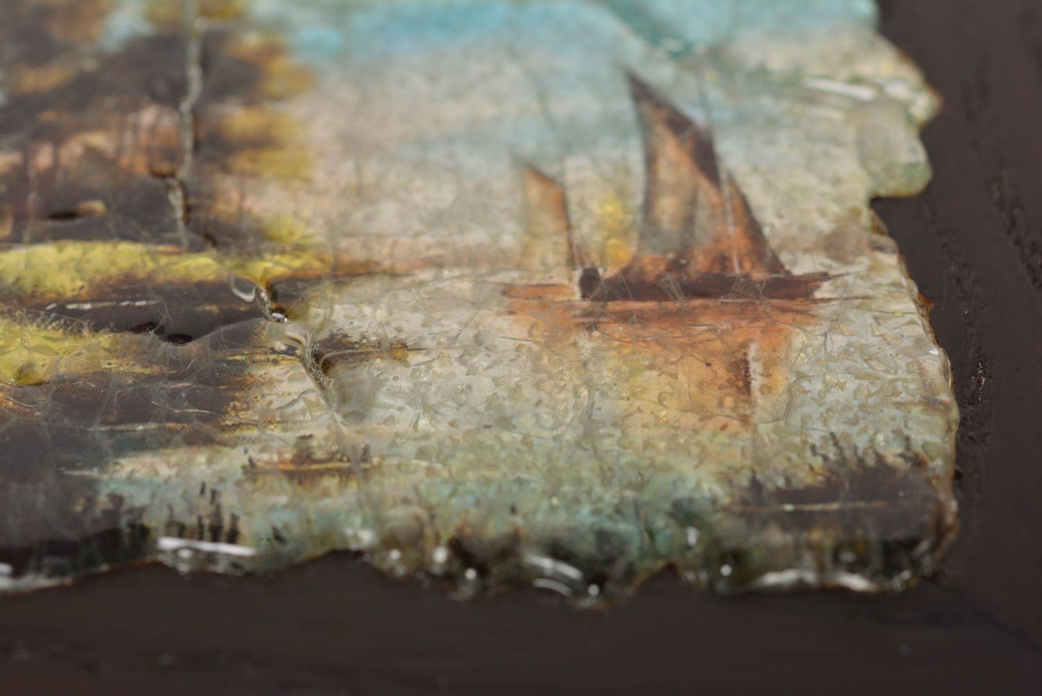 Панно на стену подарок ручной работы красивая картина мозаика Мельница фото 4