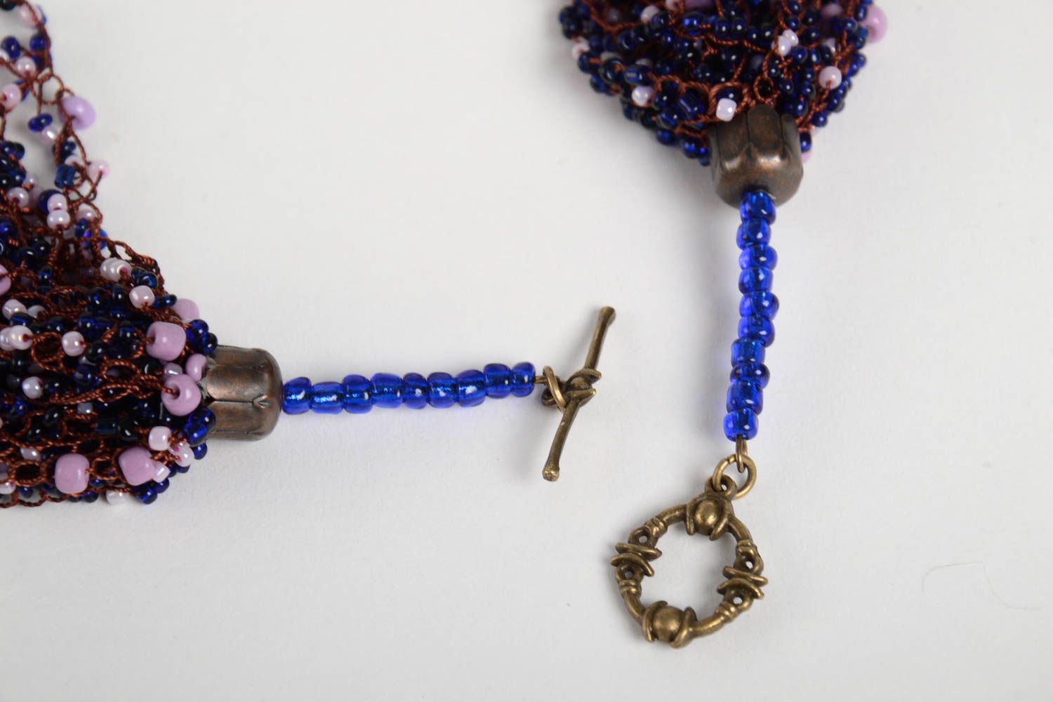 Collier Halskette handgefertigt Schmuck aus Rocailles Accessoire für Frauen foto 4