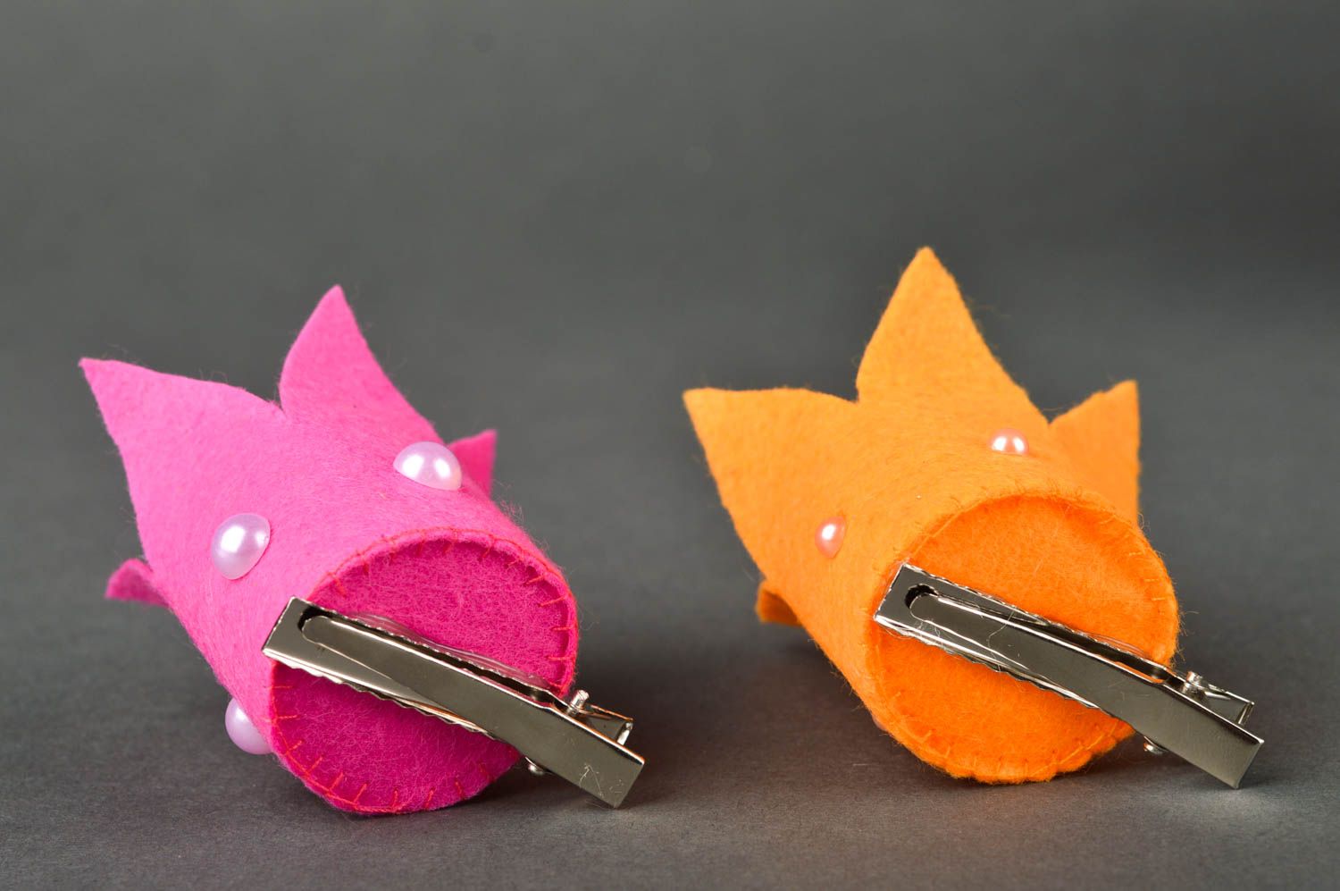 Handmade textile barrette hair clip 2 pieces accessories for kids hair ornaments photo 5