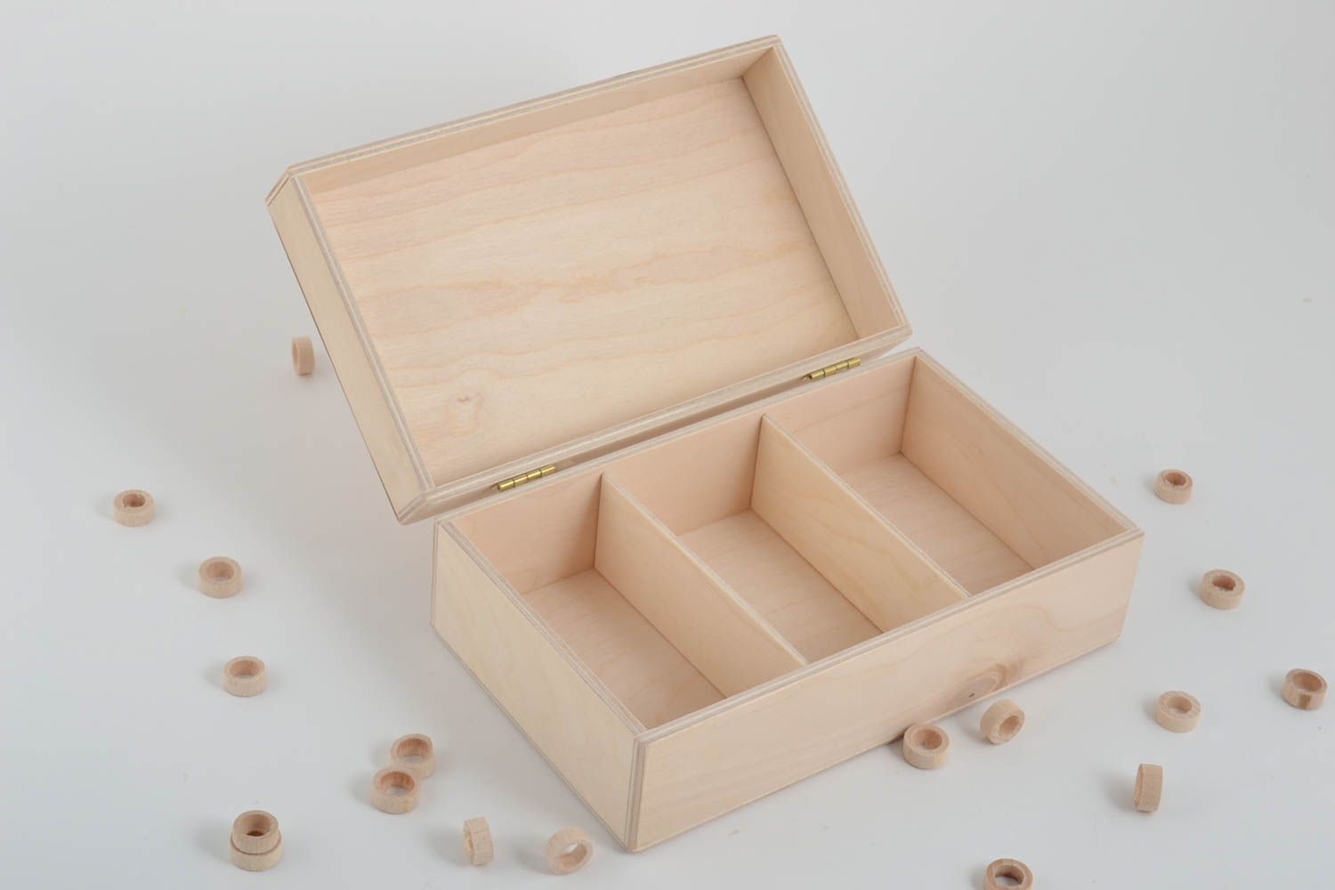 Beautiful handmade wooden blank box DIY jewelry box wooden craft art supplies photo 1