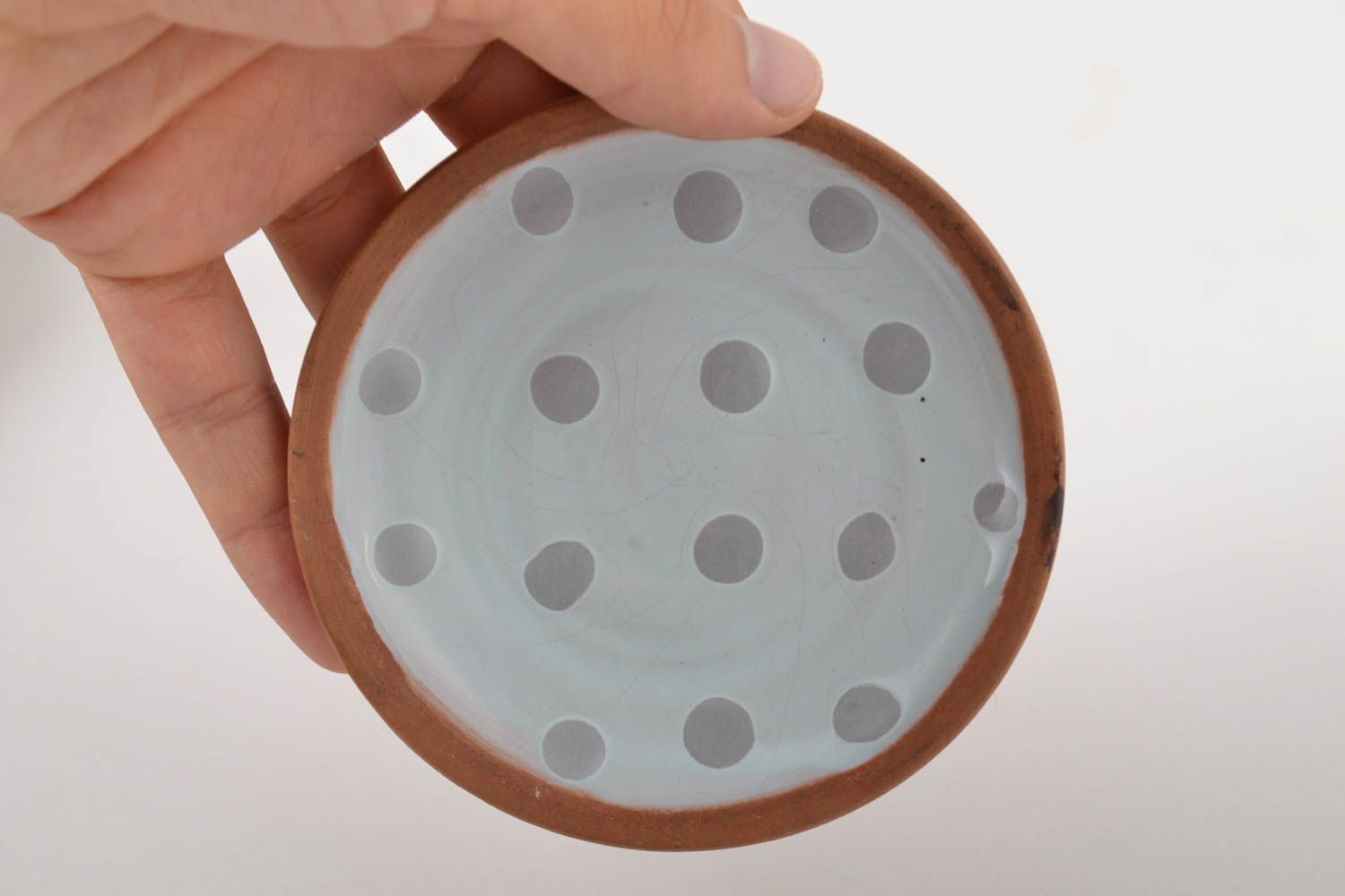 Keramik Geschirr handgeschaffen Teller aus Ton stilvoll Dekoration für Küche foto 5