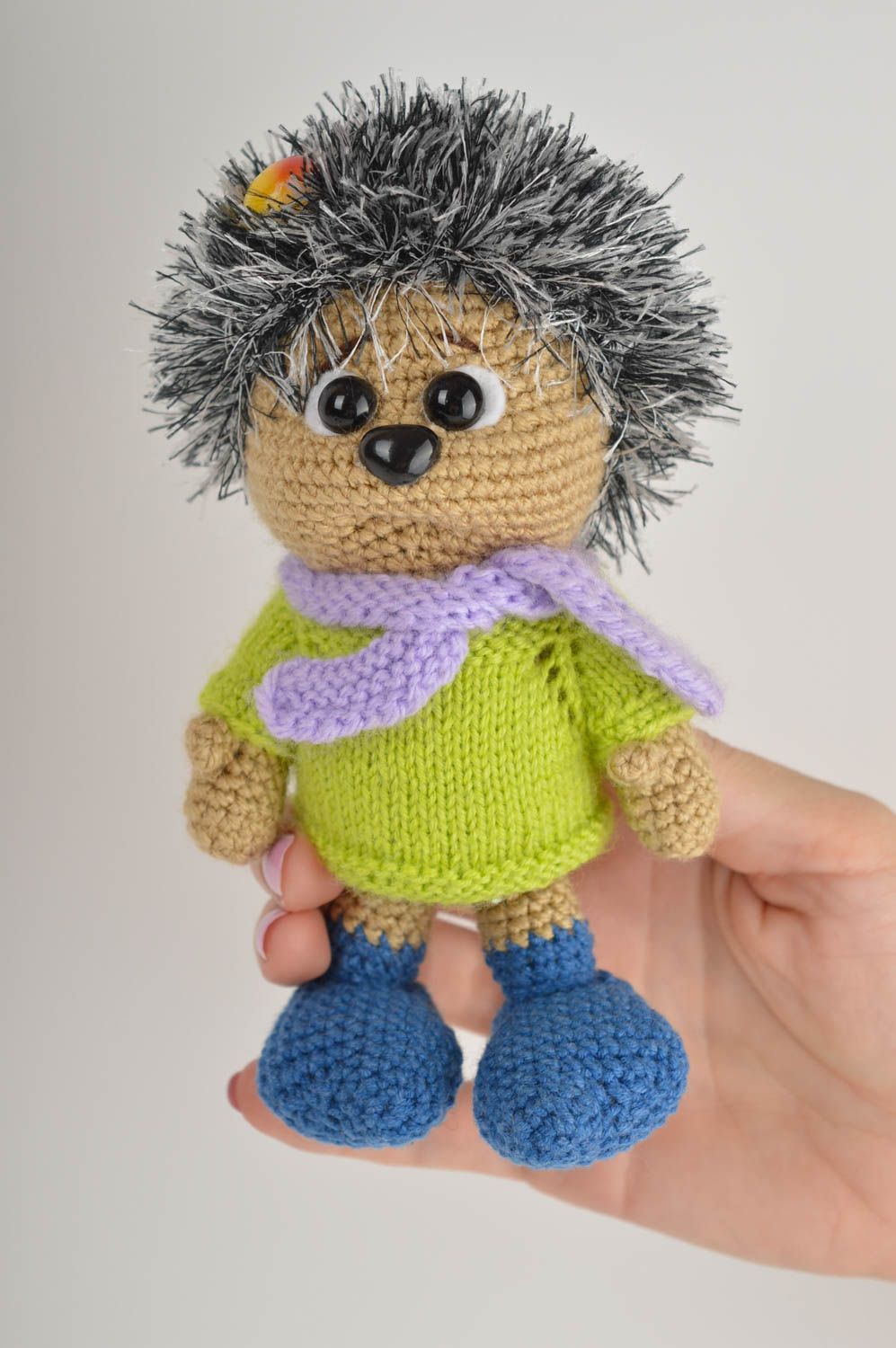 Peluche hérisson Jouet fait main tricoté en acrylique Cadeau pour enfant photo 5