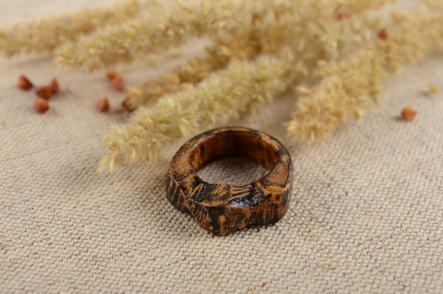 Unusual handmade wooden ring stylish womens ring costume jewelry designs photo 1