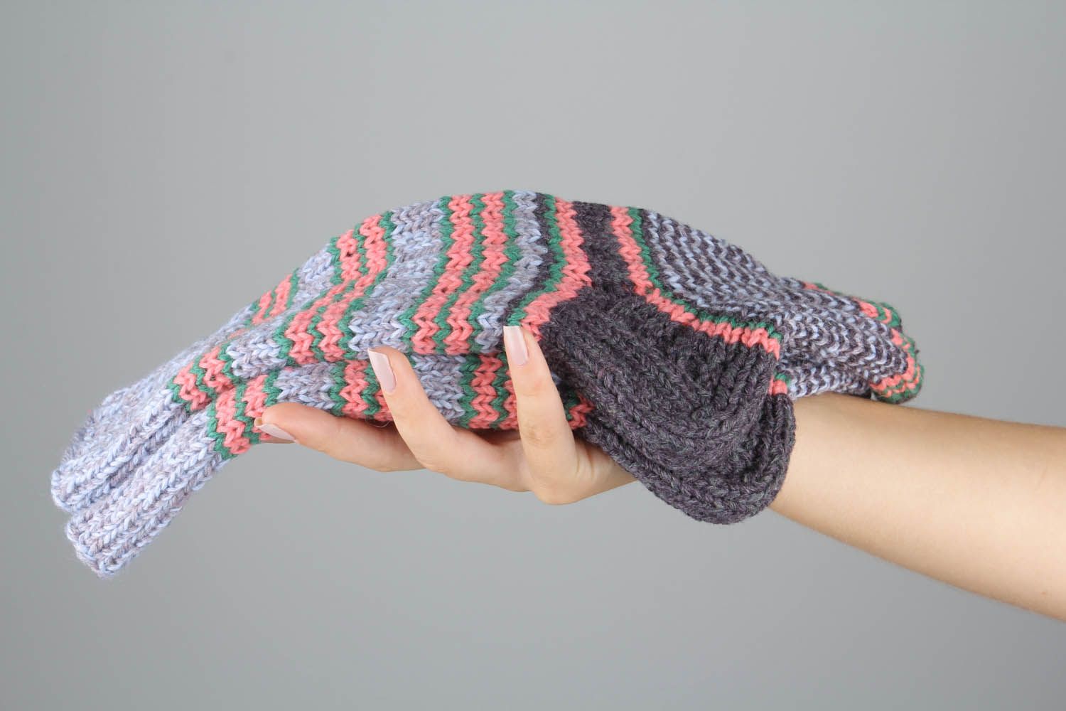 Meias de mulheres quentes de fios de lã tricotadas à mão  foto 5