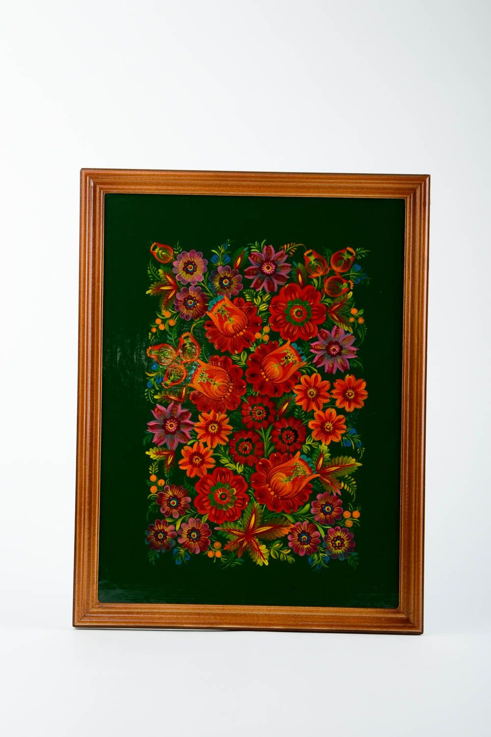 Cuadro pintado con flores artesanal elemento decorativo adorno para casa foto 3