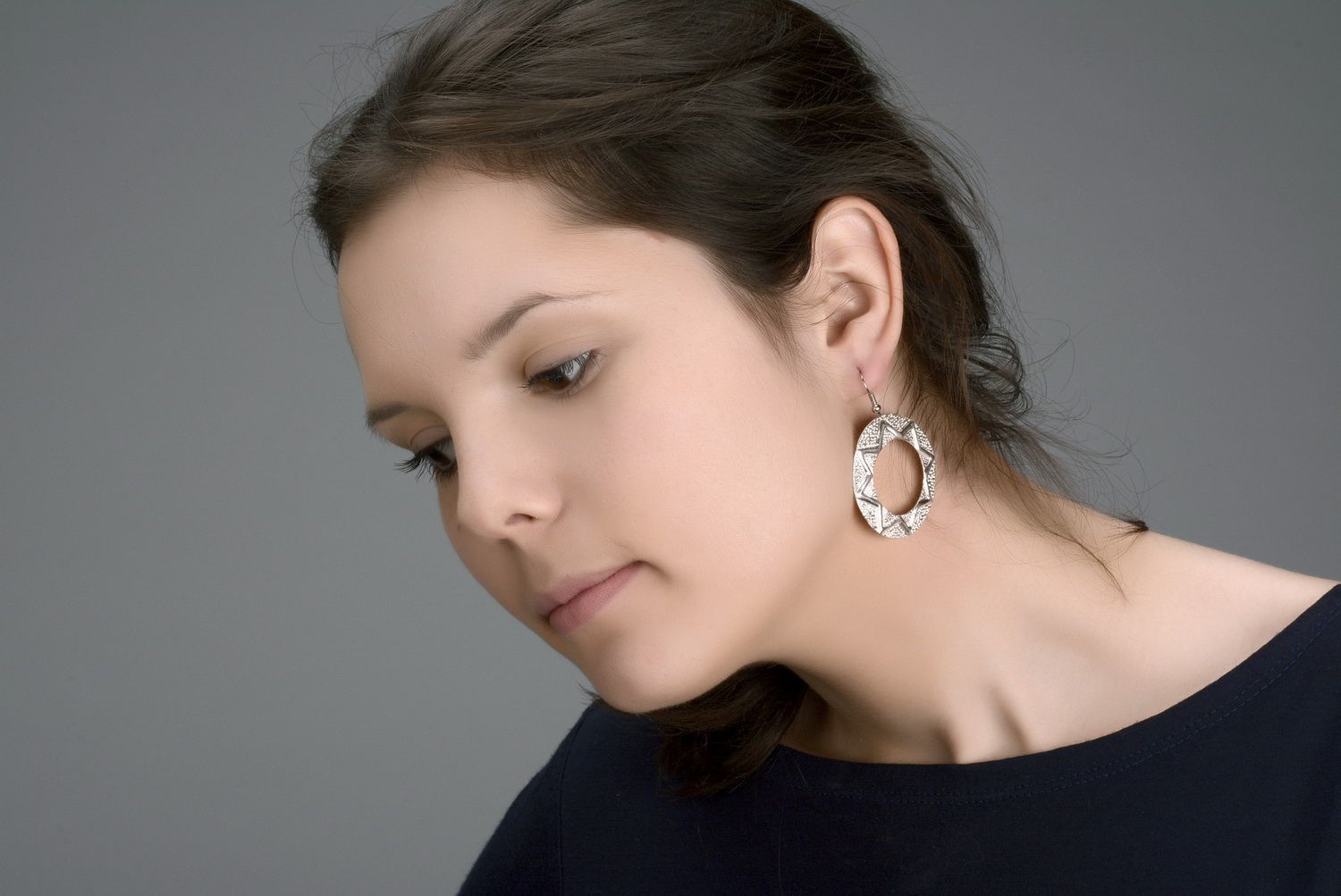 Metal earrings with silvering photo 5