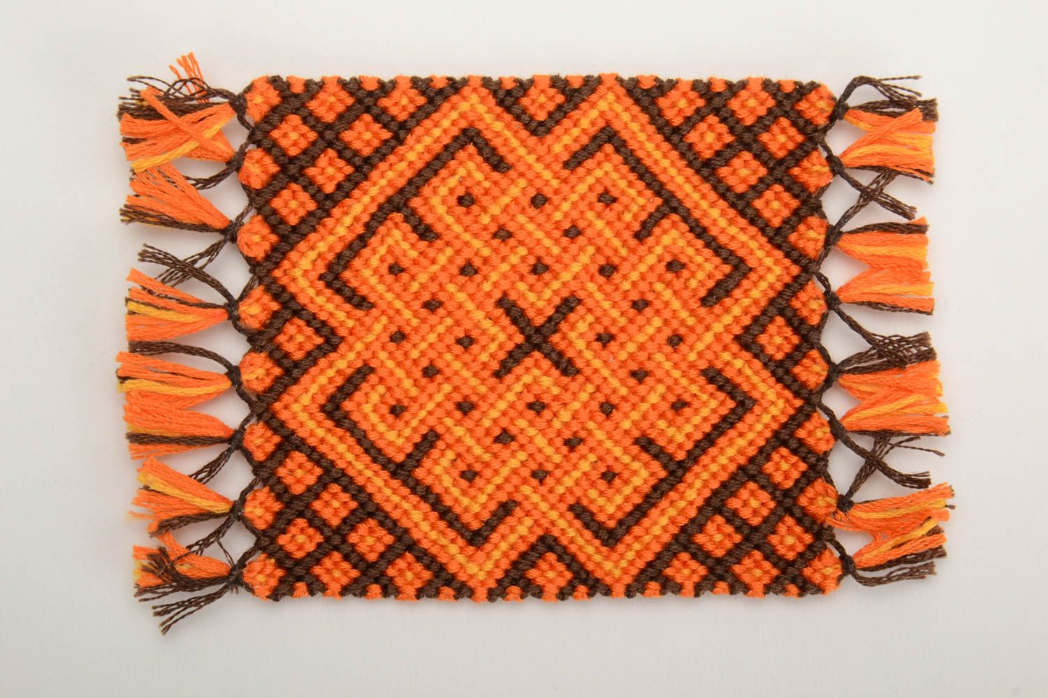Textil Untersetzer für Tassen aus Mulinee Fäden geflochten handmade foto 2