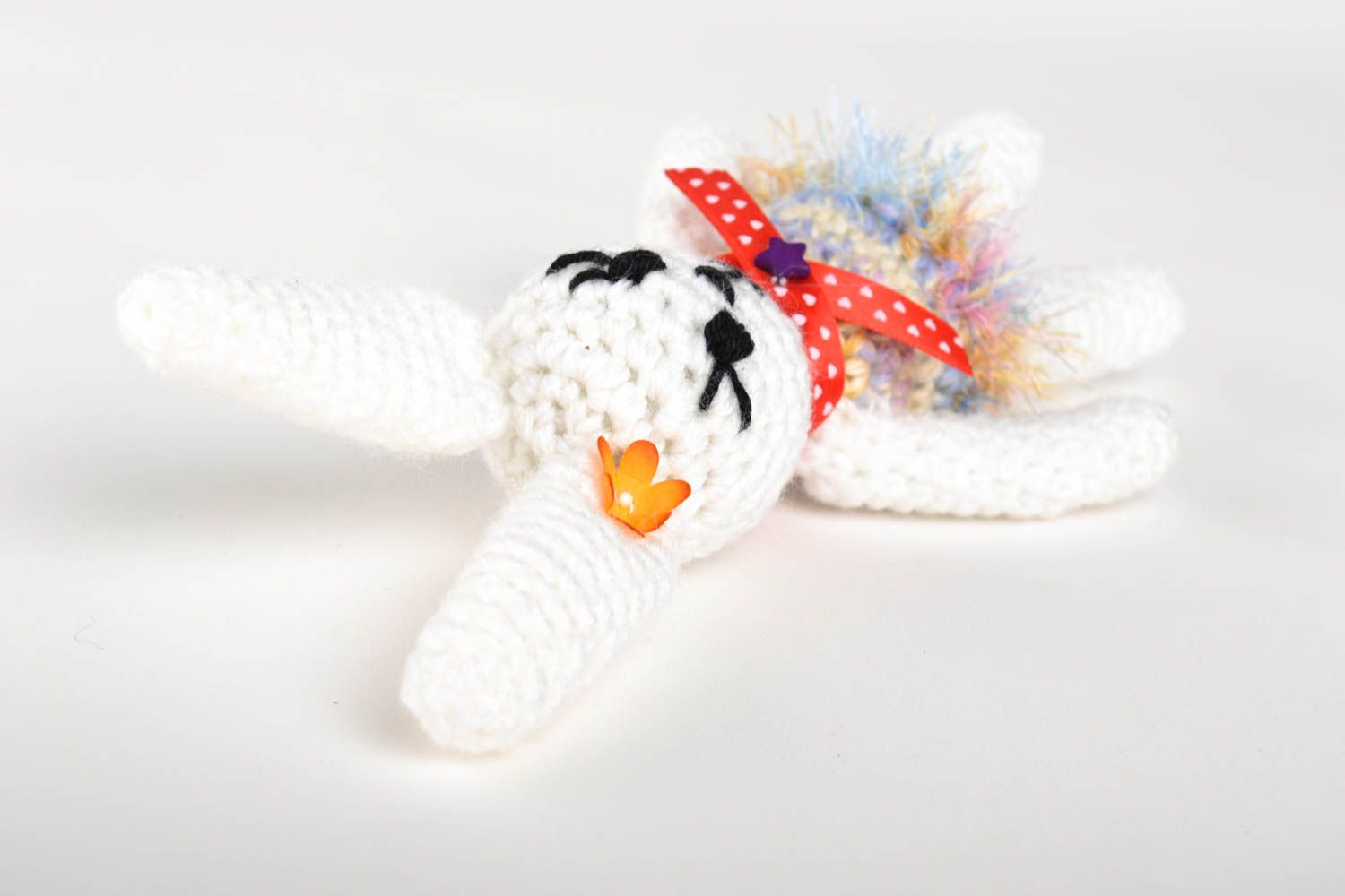 Jouet lapin fait main Peluche tricotée mignonne jolie Cadeau enfant original photo 5