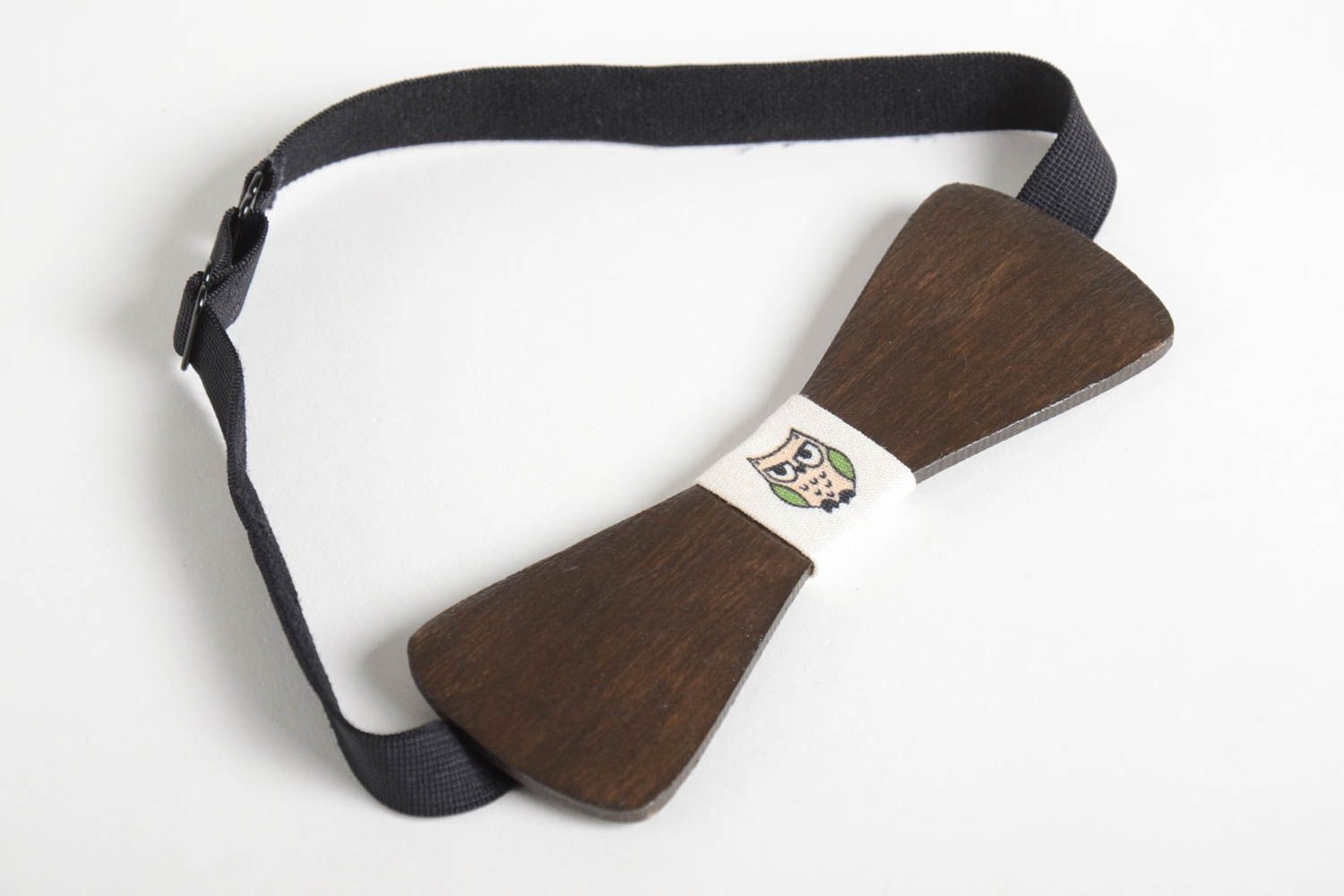 Handmade Fliege Krawatte Mode Accessoire Holz Fliege Damen Accessoire schön Eule foto 2