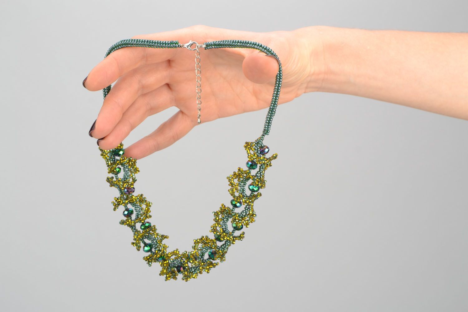 Necklace made of Czech beads and crystal photo 2