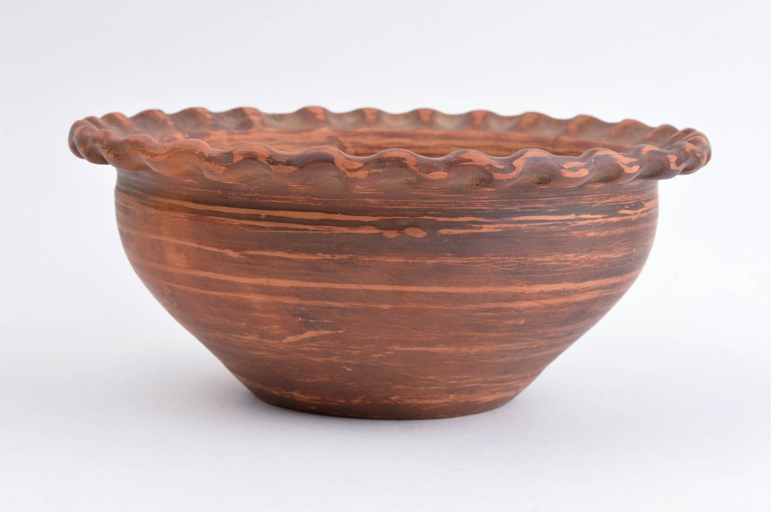 Керамическая тарелка хэнд мэйд глиняная посуда тарелка для салата с орнаментом фото 2