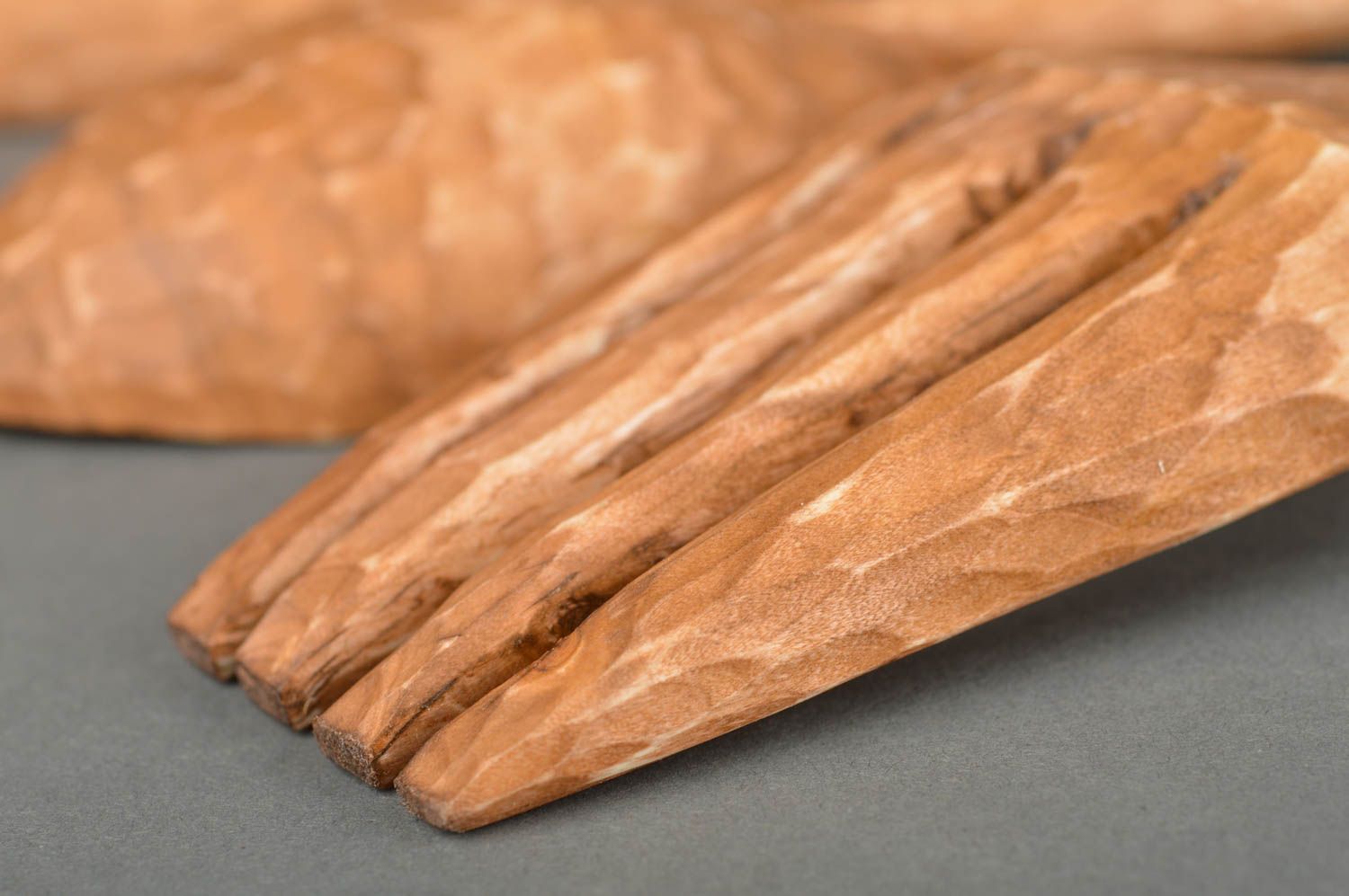 Tenedor y cuchara de madera hechas a mano utensilios de cocina regalo original foto 4