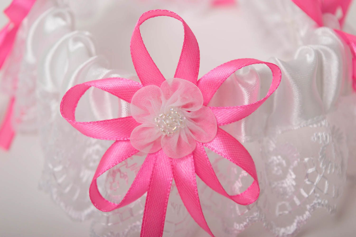 Подвязка невесты хэнд мэйд свадебный аксессуар розовая подвязка на свадьбу фото 4
