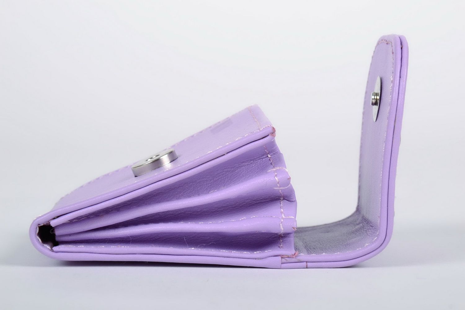 Leather violet purse photo 5