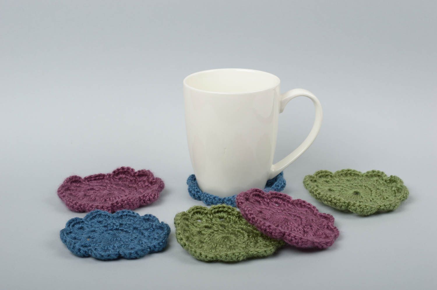Handmade stands for hot crocheted stand for cups kitchen textiles home decor photo 5