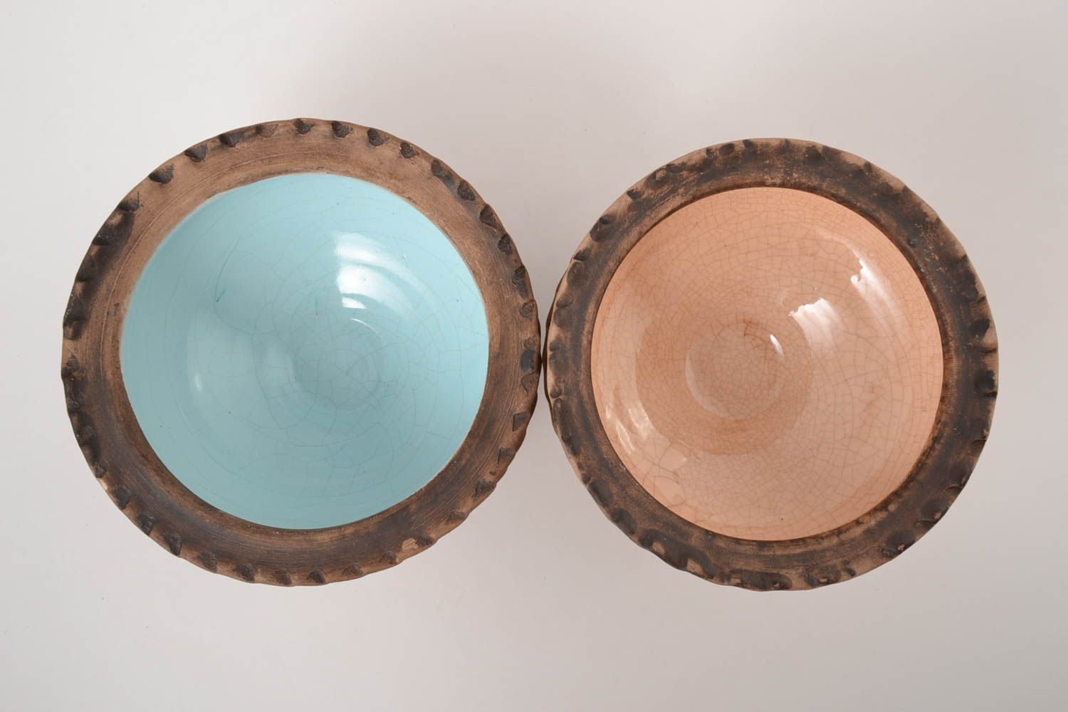Juego de vajilla artesanal de 4 cuencos de cerámica utensilios de cocina foto 2