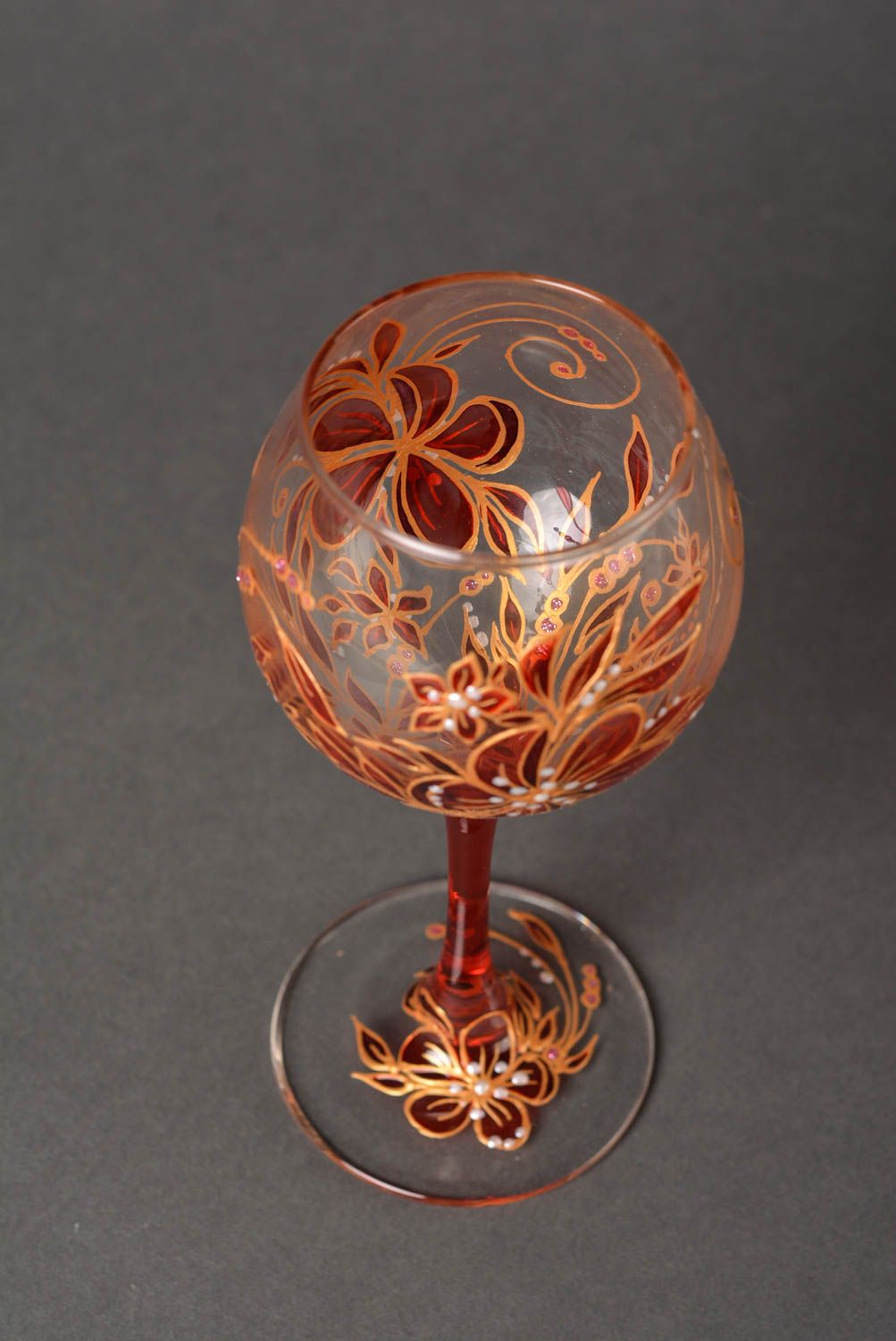 Unusual handmade wine glass 2 pieces glass ware stemware ideas handmade gifts photo 3