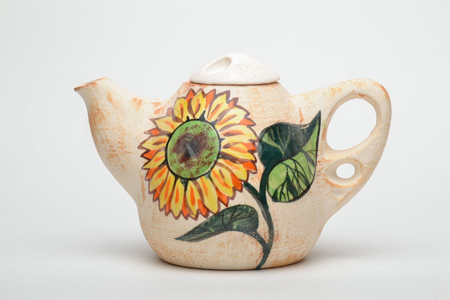 Ceramic teapot with sunflower photo 2