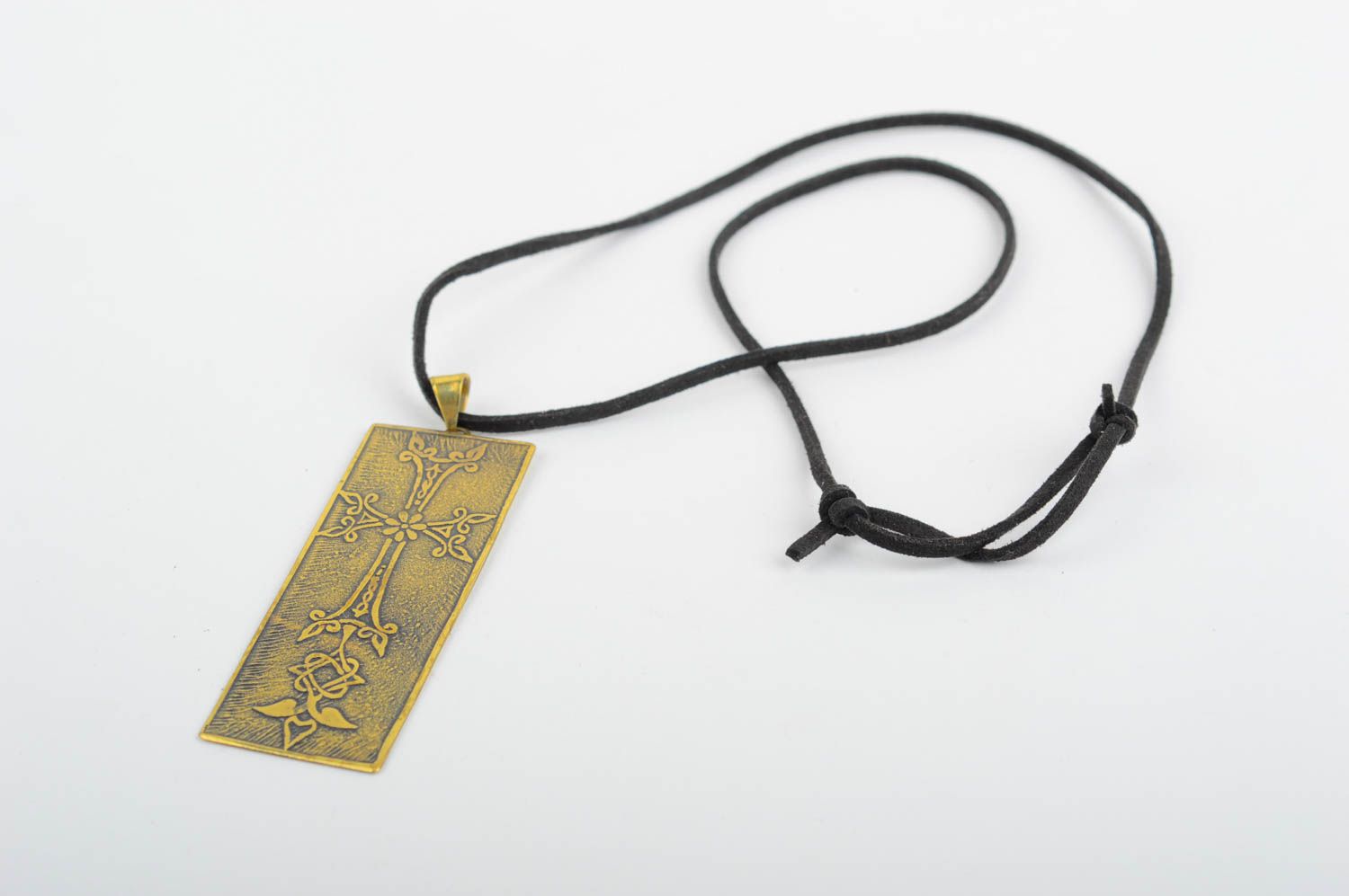 Handmade pendant unusual jewelry designer accessory gift for her brass pendant photo 3