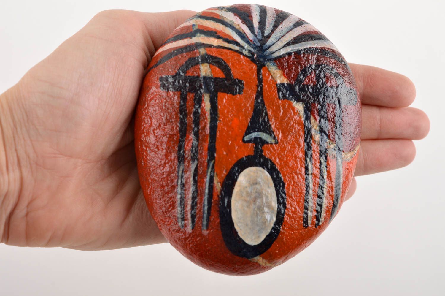 Раскрашенный камень ручной работы декор для дома маска музыки морской камень фото 4
