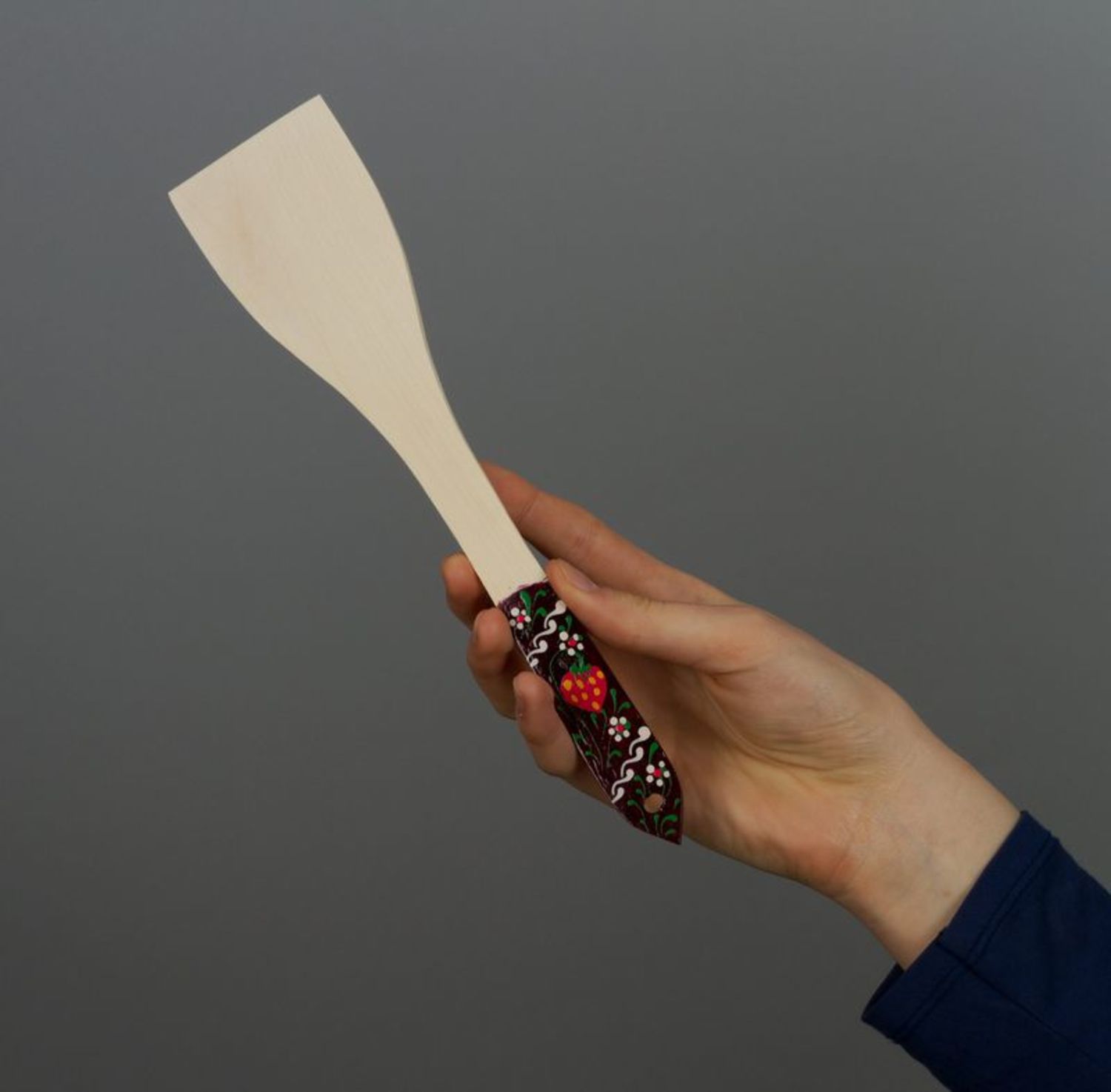 Wooden spatula with painting photo 2