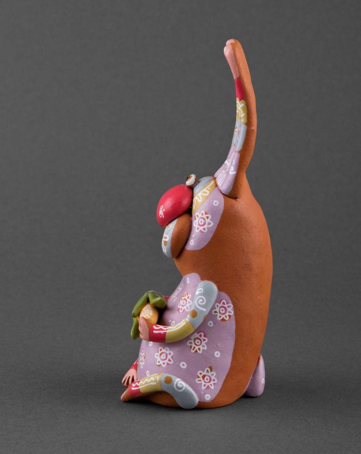 Bunny with corn ceramic figurine  photo 3