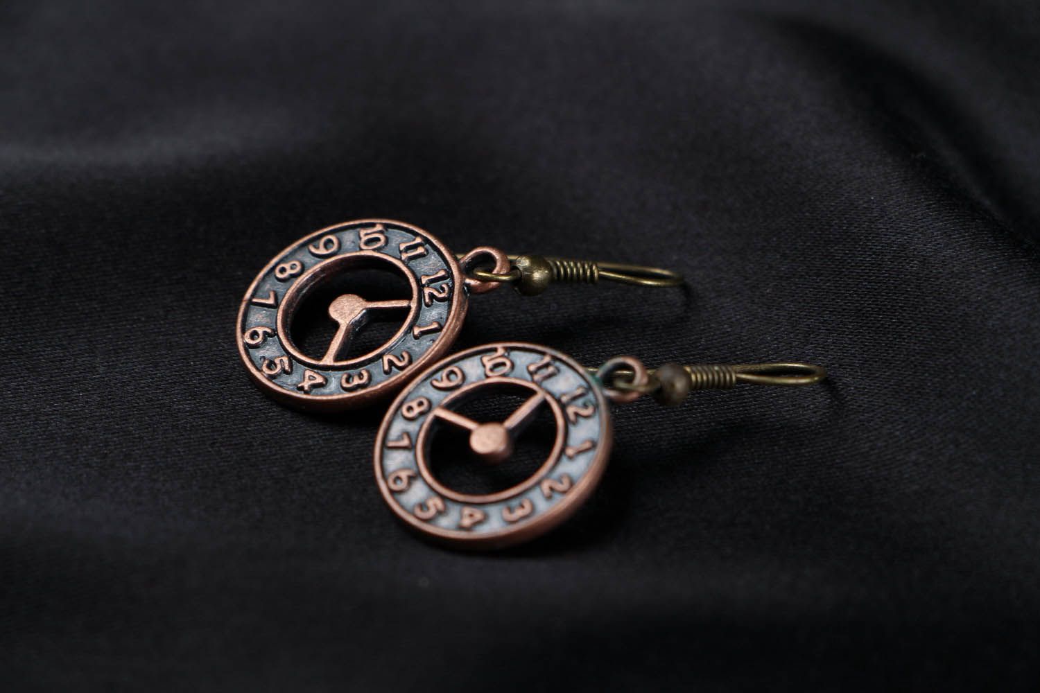 Metal earrings-clocks photo 2