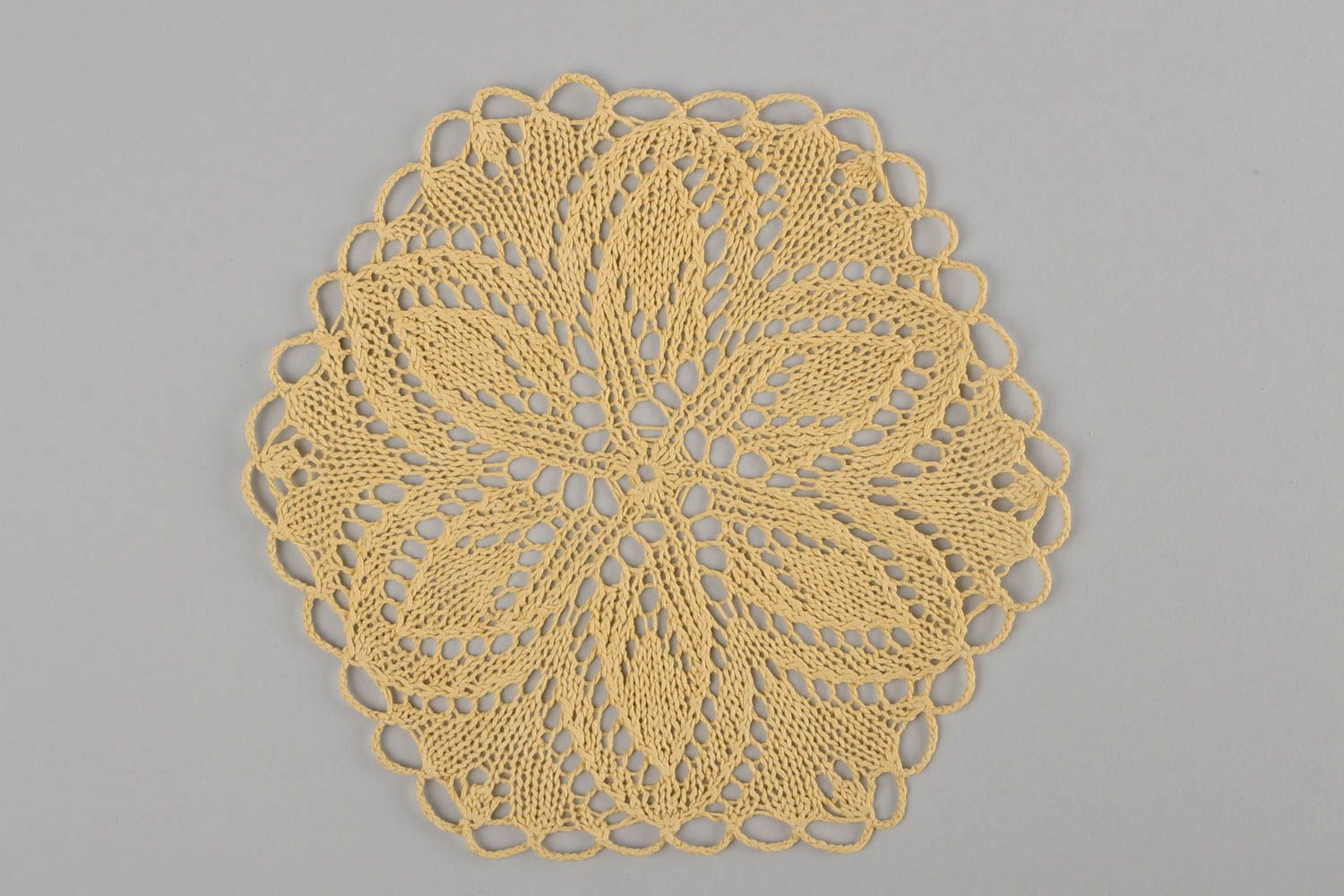 Cotton designer knitted napkin handmade decorative tablecloth for interior photo 3