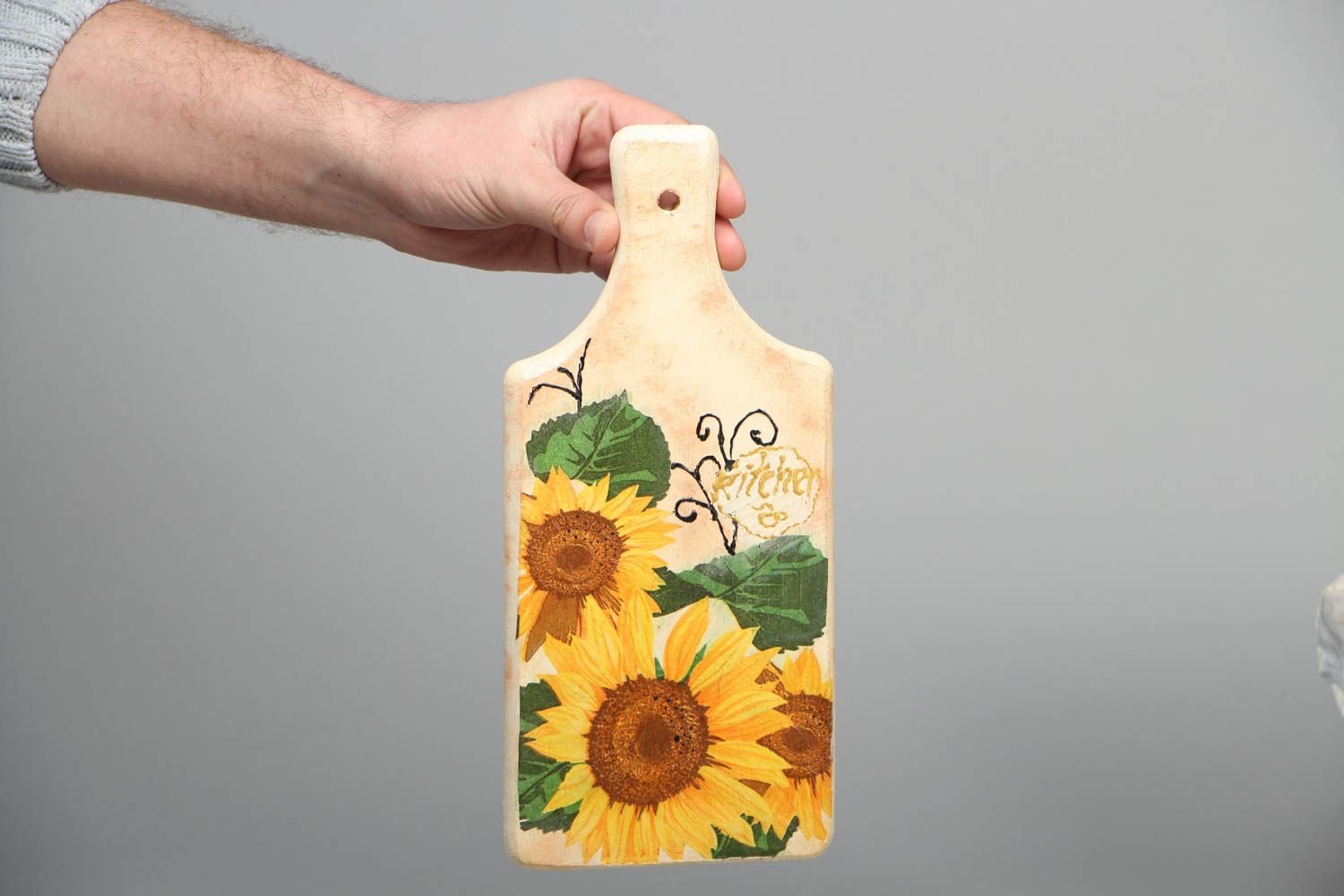Decorative decoupage chopping board Sunflowers photo 3