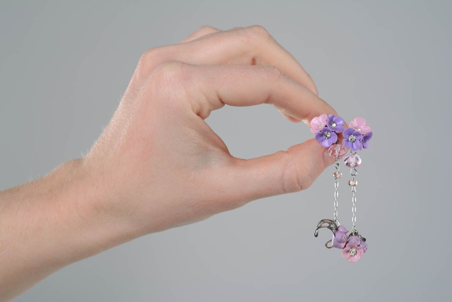 Lilac cuff earrings photo 4