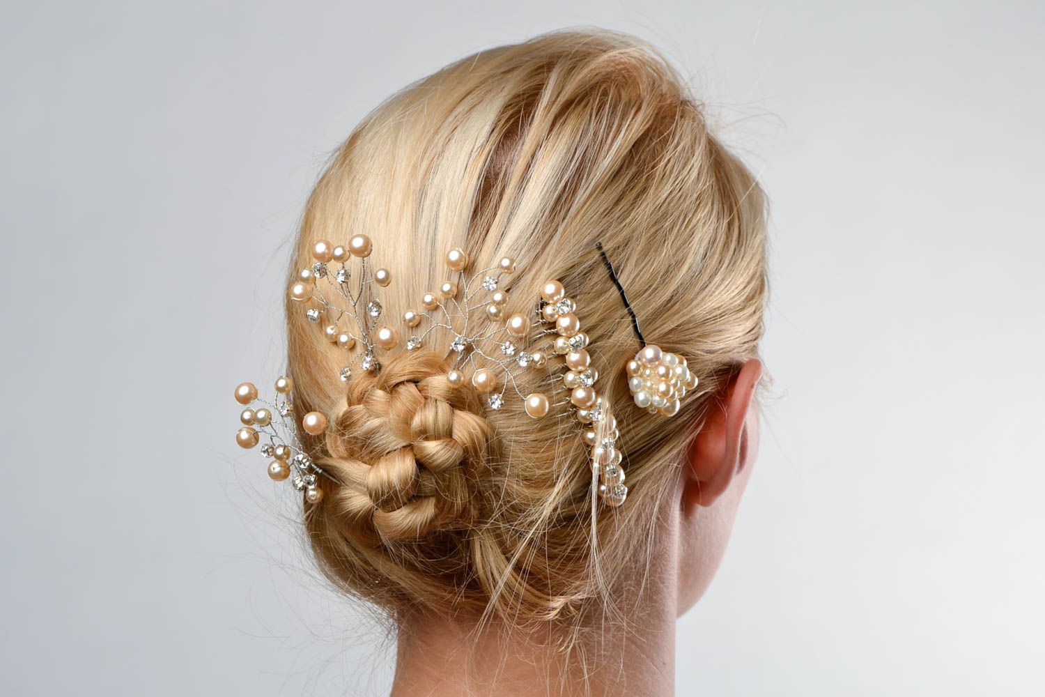 Haarkamm Hochzeit handgefertigt Haarnadeln Hochzeit Set unsichtbare Haarspange  foto 1