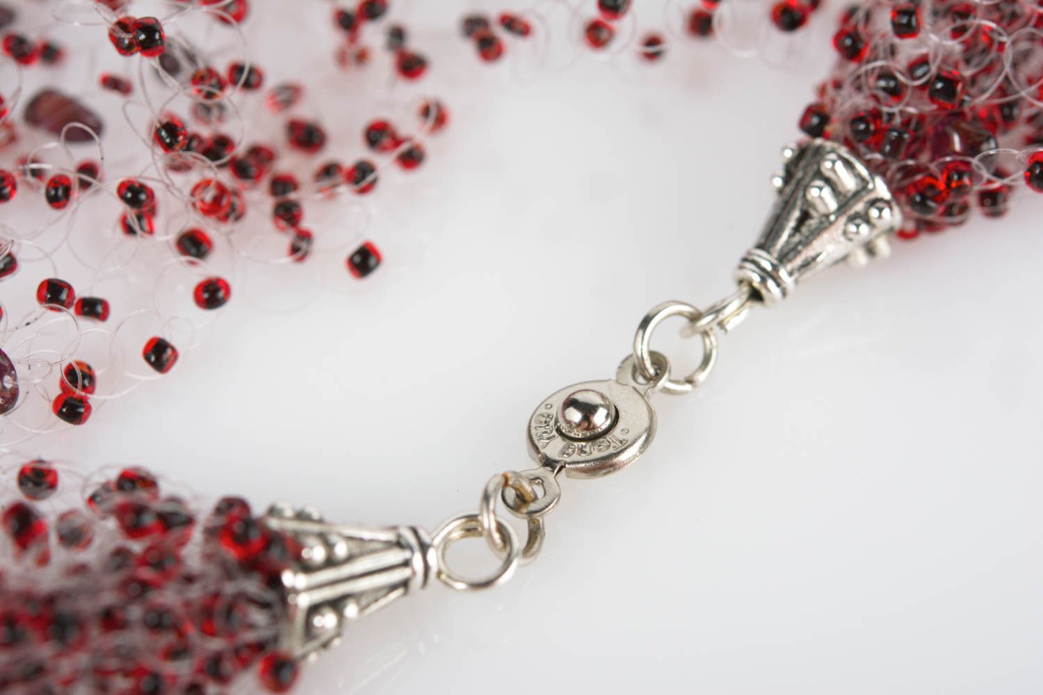 Multi row handmade decorative beaded airy necklace unusual beautiful accessory photo 5