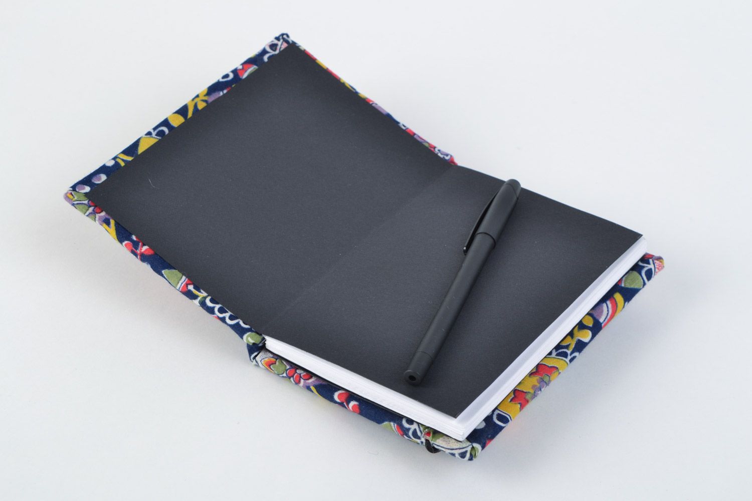 Homemade designer notebook with bright soft fabric cover and ties for 60 pages photo 4