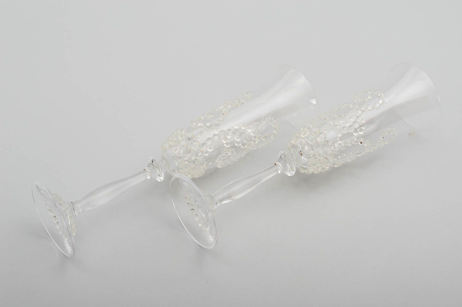 Transparent wedding glasses handmade wedding ware 2 elegant wedding glasses photo 4