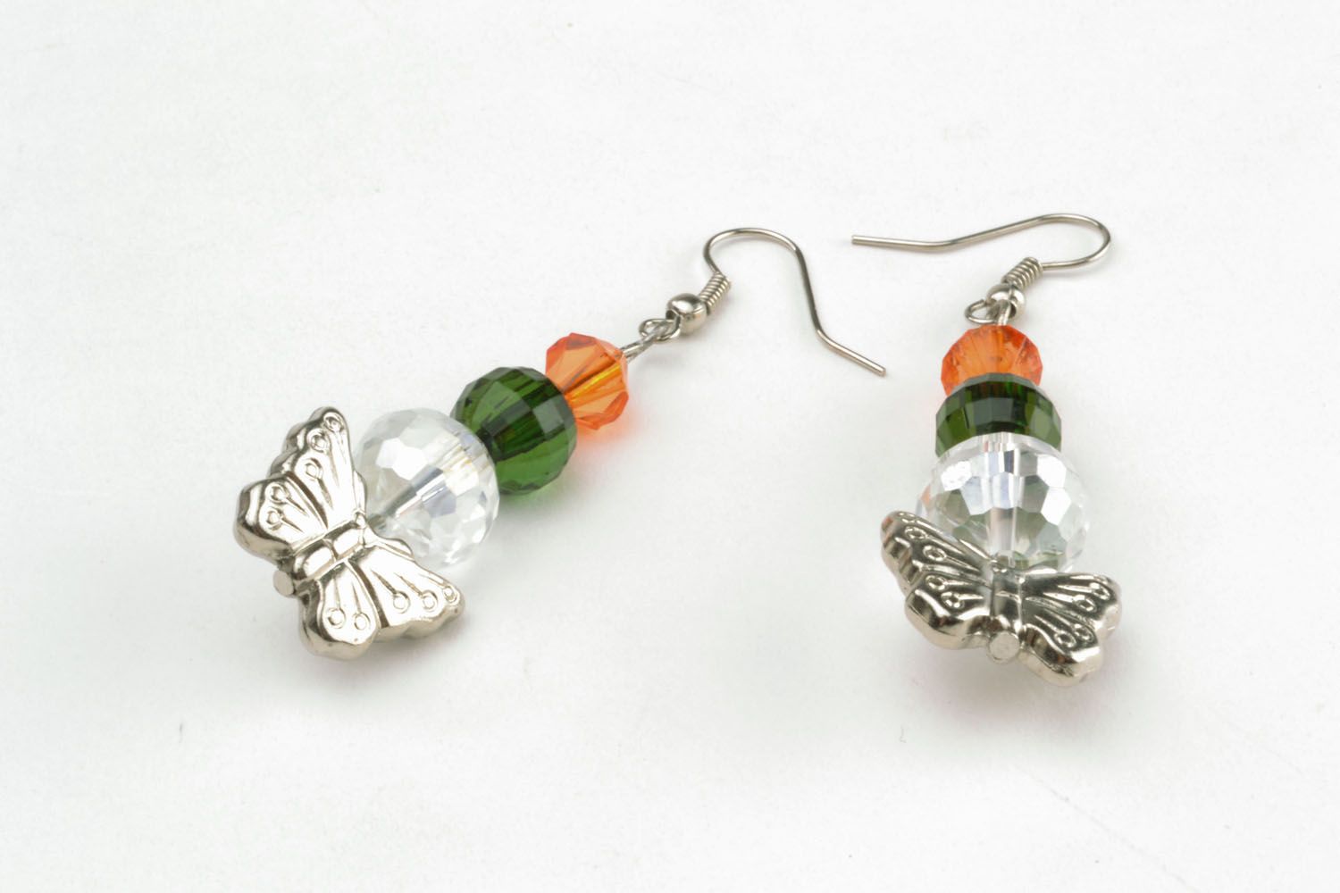 Earrings with charms Butterflies photo 4