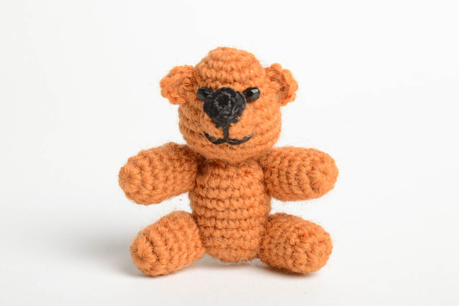 Doudou ours brun fait main Jouet tricot en coton au crochet Cadeau pour enfant photo 2