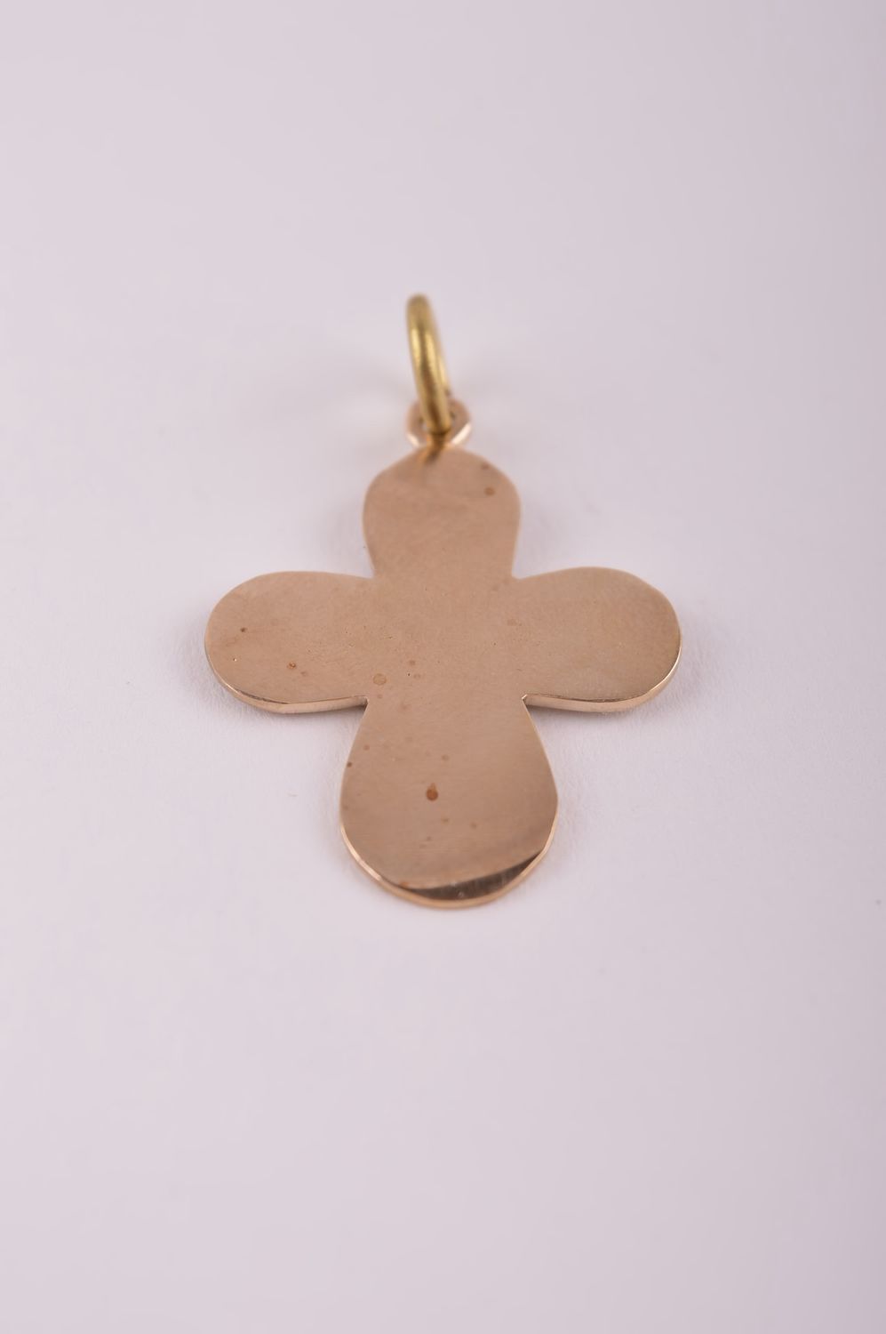 Крестик с камнями handmade подвеска на шею украшение из латуни и самоцветов фото 3
