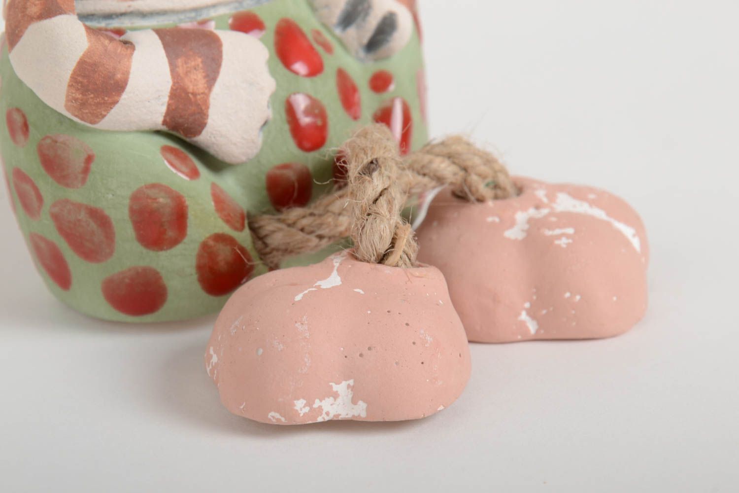 Hucha hecha a mano de barro alcancía de cerámica regalo para niño Gato 
 foto 4