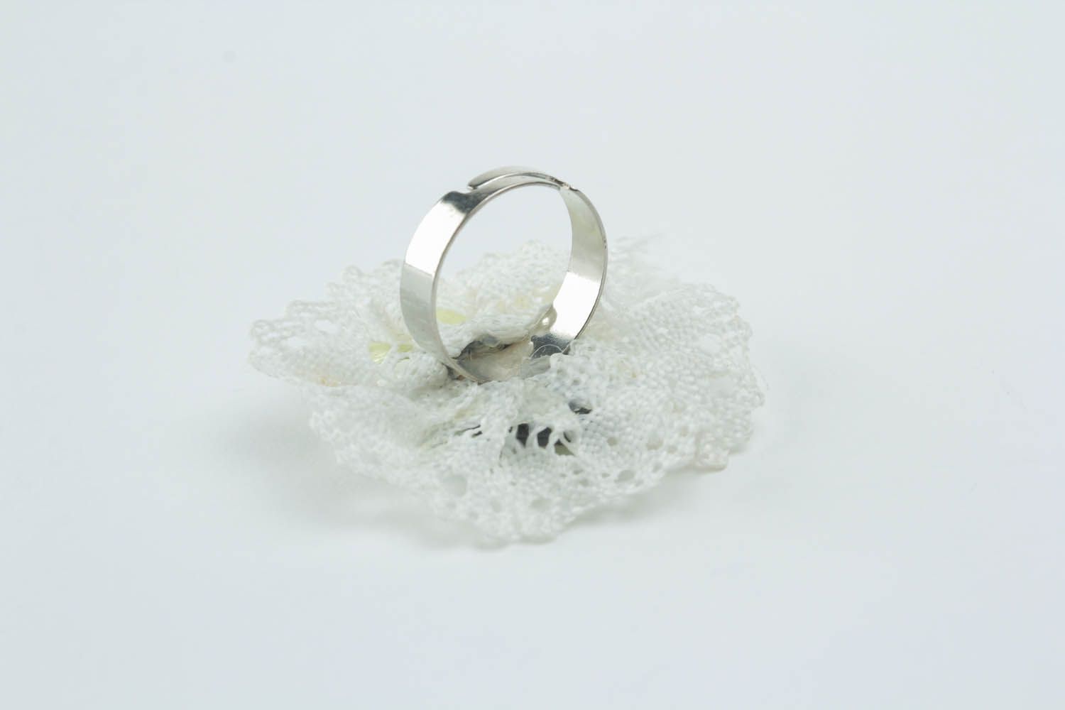 Ring with photo print and lace photo 4