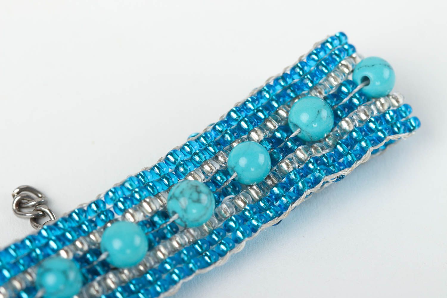 Bracelet perles de rocaille Bijoux fait main pierre turquoise Cadeau femme photo 2