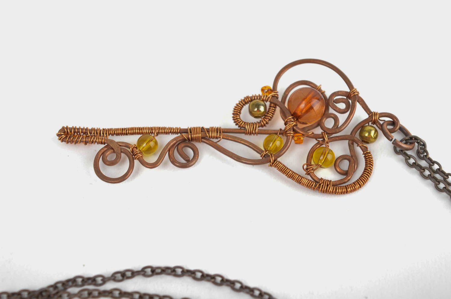 Handmade jewelry designer pendant necklace copper accessories key necklace photo 3