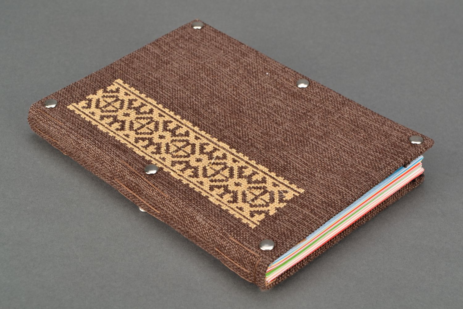 Handmade Notizbuch in Textil Decke foto 3