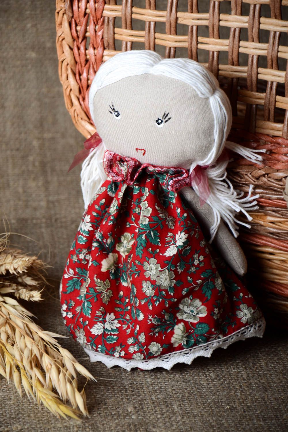 Handmade beautiful designer toy unusual textile doll interior stylish toy photo 1