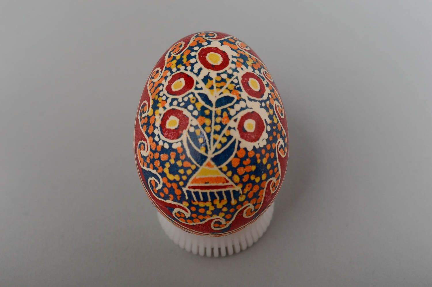 Cute painted Easter egg handmade Easter decor unusual beautiful egg for Easter photo 3