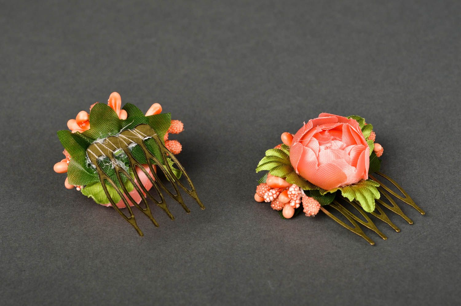 Peinetas con flores adornos para el pelo accesorios para peinados artesanales foto 5