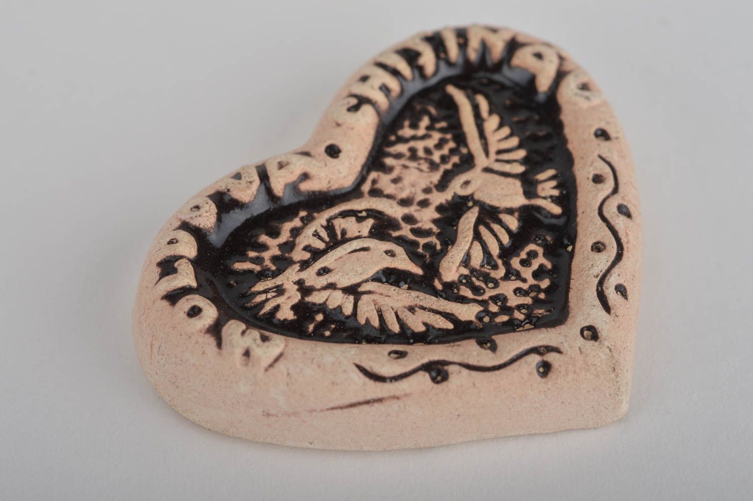 Herz Kühlschrankmagnet aus Keramik originell schön klein handmade öko foto 5